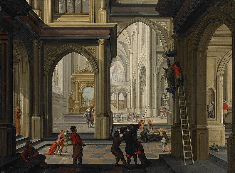 Dirck van  Delen Iconoclasts in a church